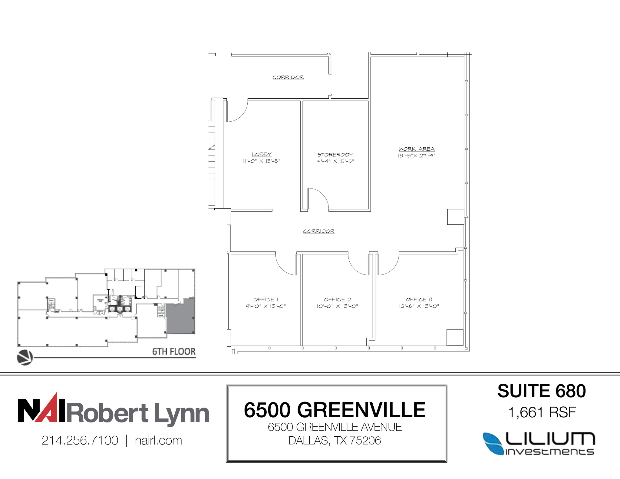 6500 Greenville Ave, Dallas, TX à louer Plan d’étage- Image 1 de 9