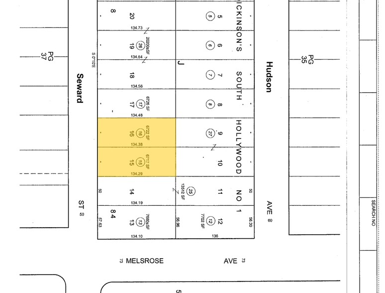 712-720 Seward St, Los Angeles, CA à vendre - Plan cadastral - Image 1 de 1