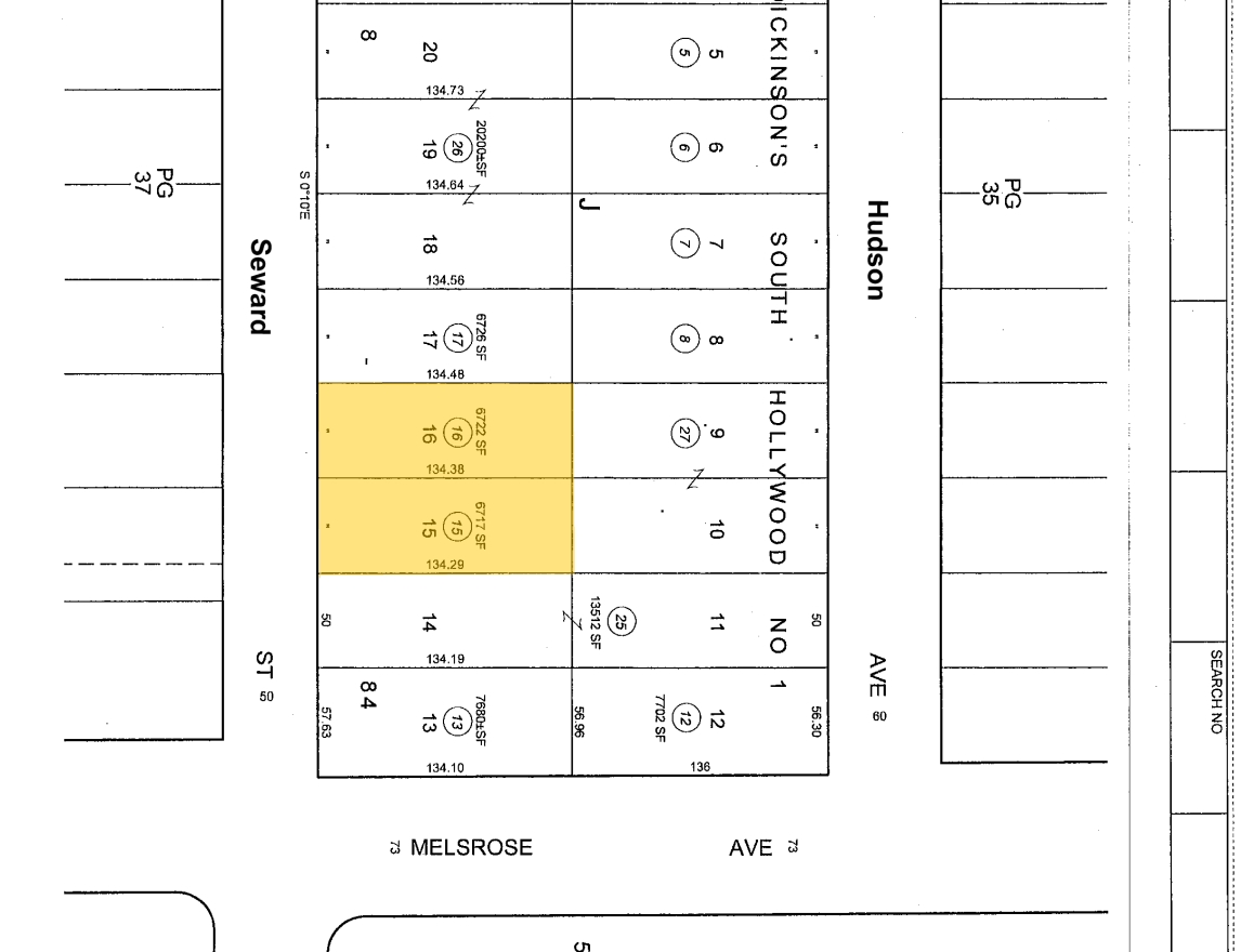 712-720 Seward St, Los Angeles, CA à vendre Plan cadastral- Image 1 de 1