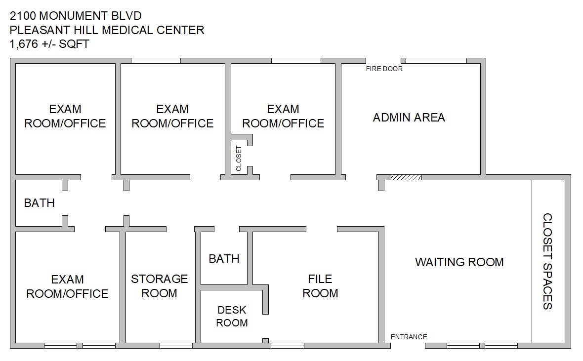 2100 Monument Blvd, Pleasant Hill, CA à louer Plan d’étage- Image 1 de 11