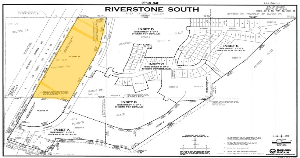 Donna Farms at Hwy 10 and Riverdale Drive, Ramsey, MN à vendre - Plan cadastral - Image 3 de 4