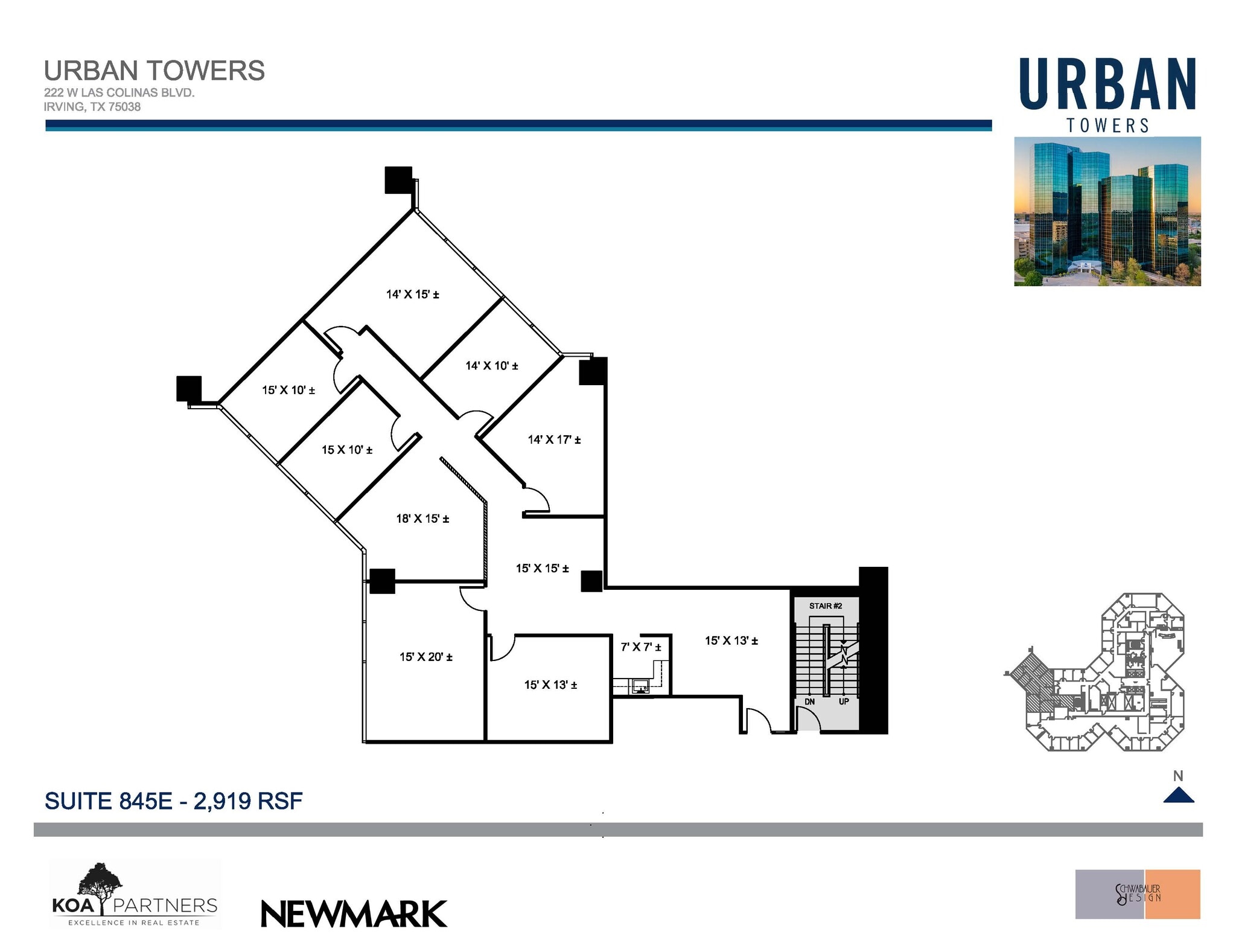 222 W Las Colinas Blvd, Irving, TX à louer Plan d’étage- Image 1 de 2