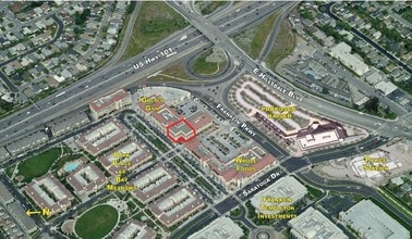 1100 Park Pl, San Mateo, CA - Aerial  map view