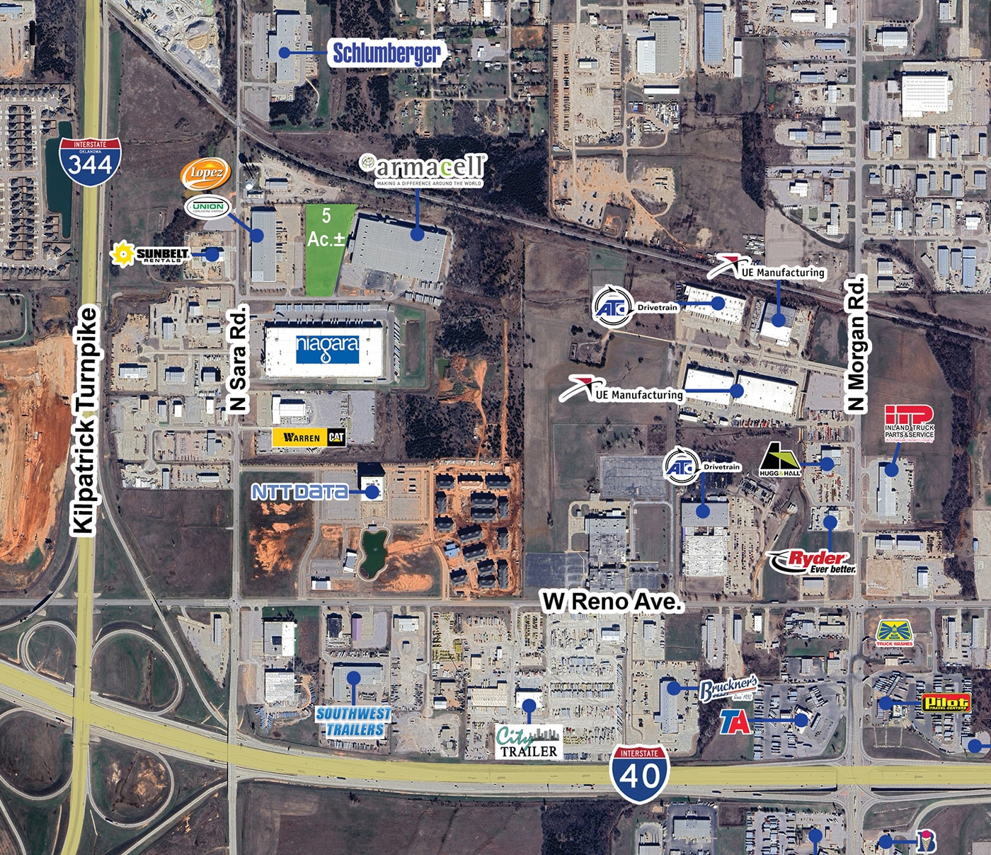 W RENO AVE. & N SARA Rd, Oklahoma City, OK for sale Aerial- Image 1 of 3