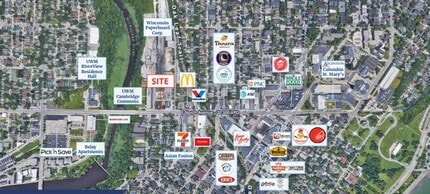 1500 E North Ave, Milwaukee, WI - Aérien Vue de la carte