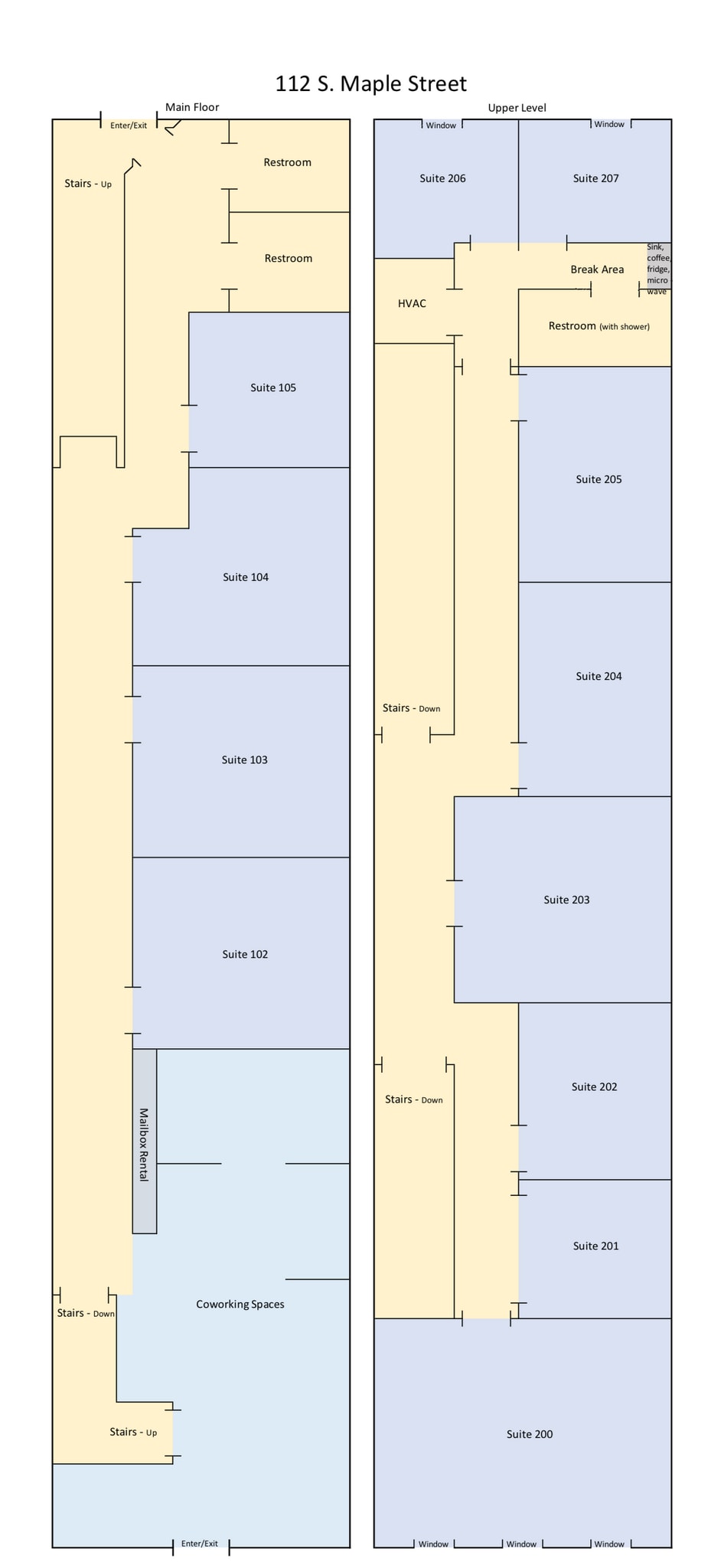 112 S Maple St, Murfreesboro, TN à louer Plan d’étage type- Image 1 de 1