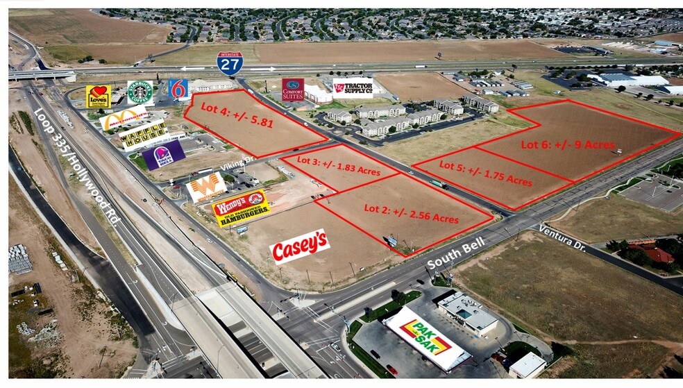 NWC of S. Bell & Loop 335, Amarillo, TX à vendre - Aérien - Image 1 de 3