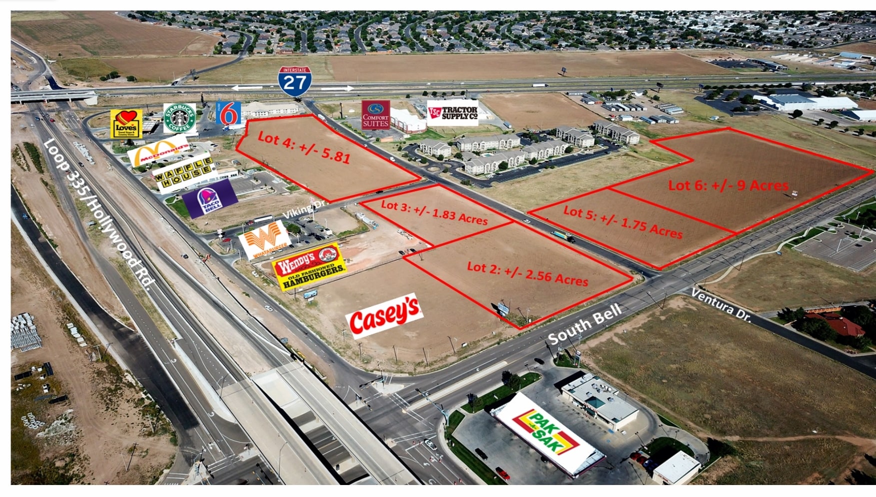 NWC of S. Bell & Loop 335, Amarillo, TX à vendre Aérien- Image 1 de 4