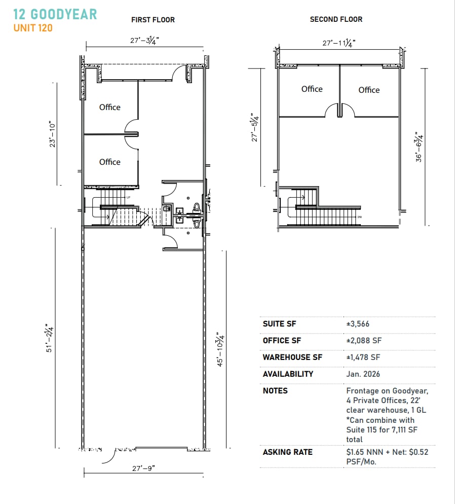 8 Goodyear, Irvine, CA for lease Floor Plan- Image 1 of 1