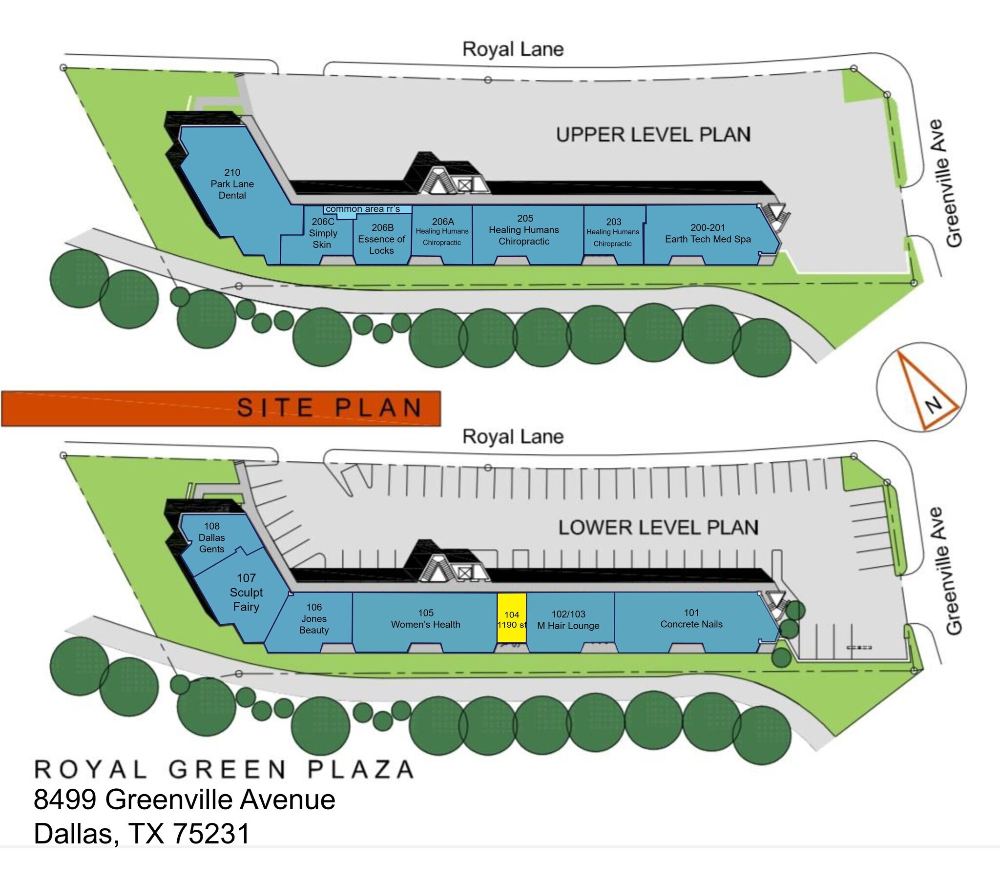 8499 Greenville Ave, Dallas, TX à louer Plan de site- Image 1 de 1