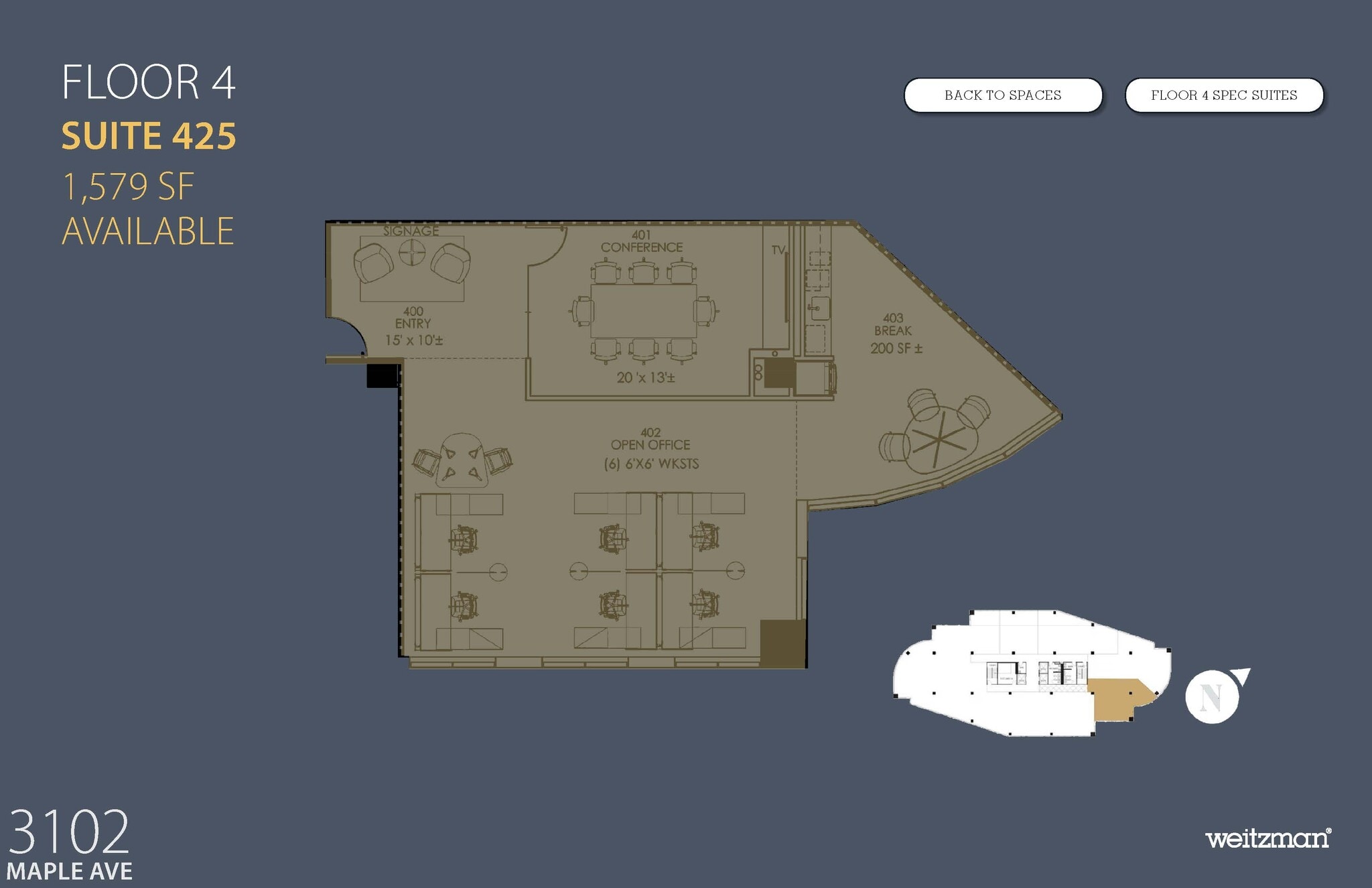 3102 Maple Ave, Dallas, TX à louer Plan d’étage- Image 1 de 1