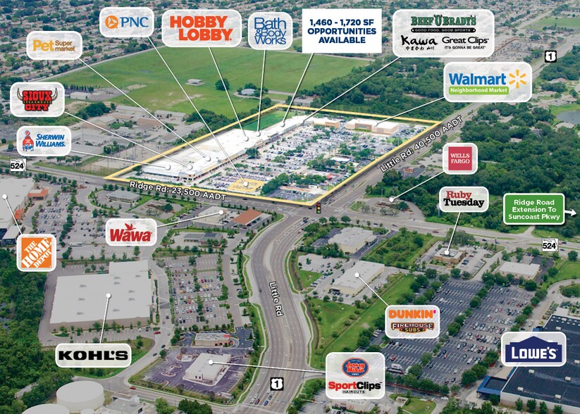 8501-8755 Little Rd, New Port Richey, FL à louer - Aérien - Image 2 de 7