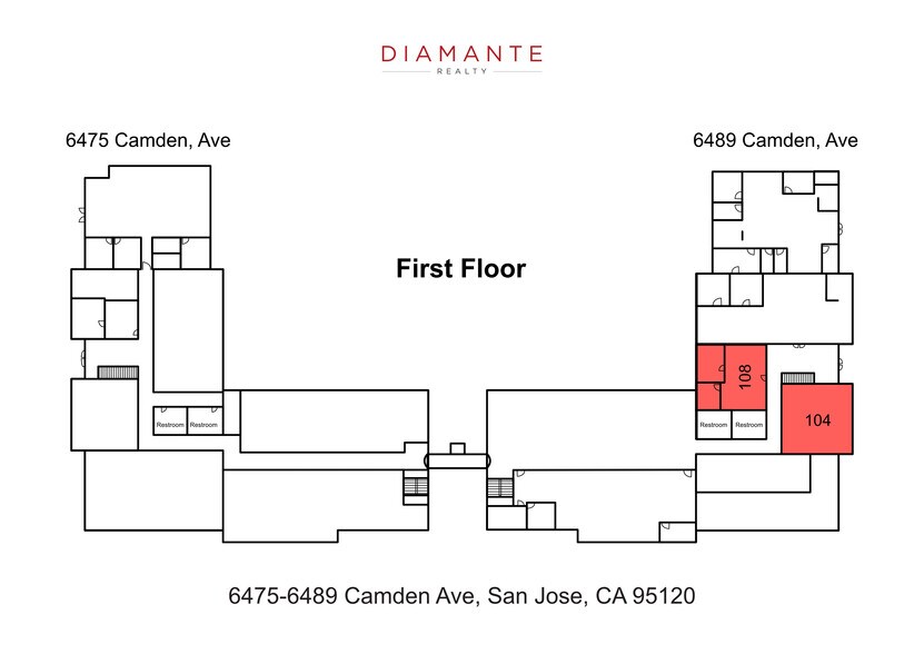 6475-6489 Camden Ave, San Jose, CA à louer - Plan d’étage - Image 2 de 11