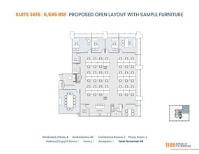1185 Avenue of the Americas, New York, NY à louer Plan d’étage- Image 2 de 2