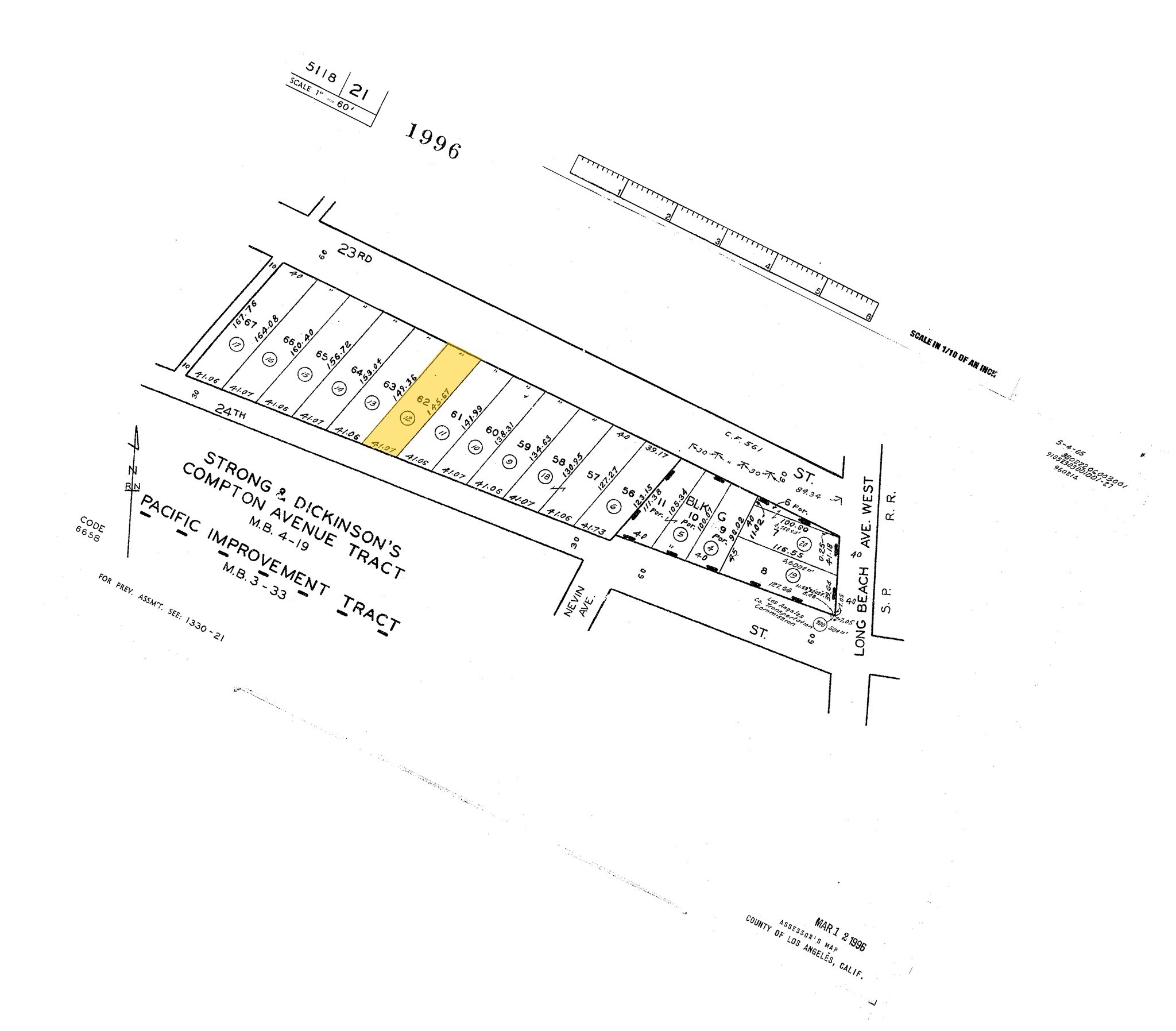 1650 E 23rd St, Los Angeles, CA à vendre Plan cadastral- Image 1 de 2