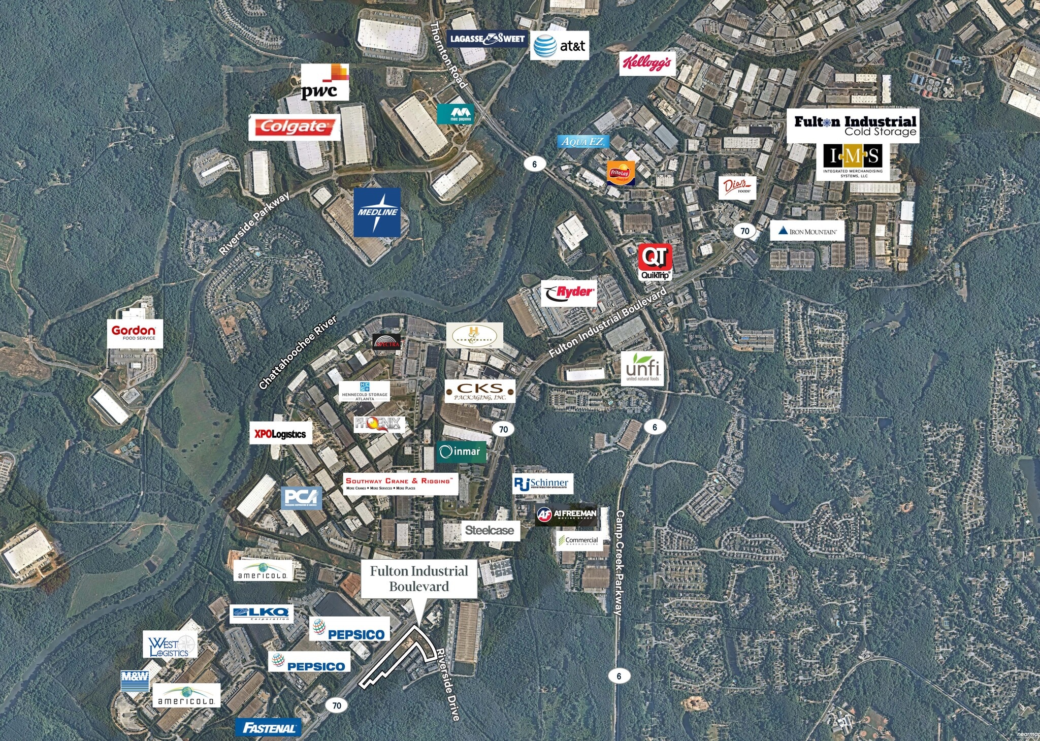 Fulton Industrial & Riverside Dr, Atlanta, GA for sale Aerial- Image 1 of 8