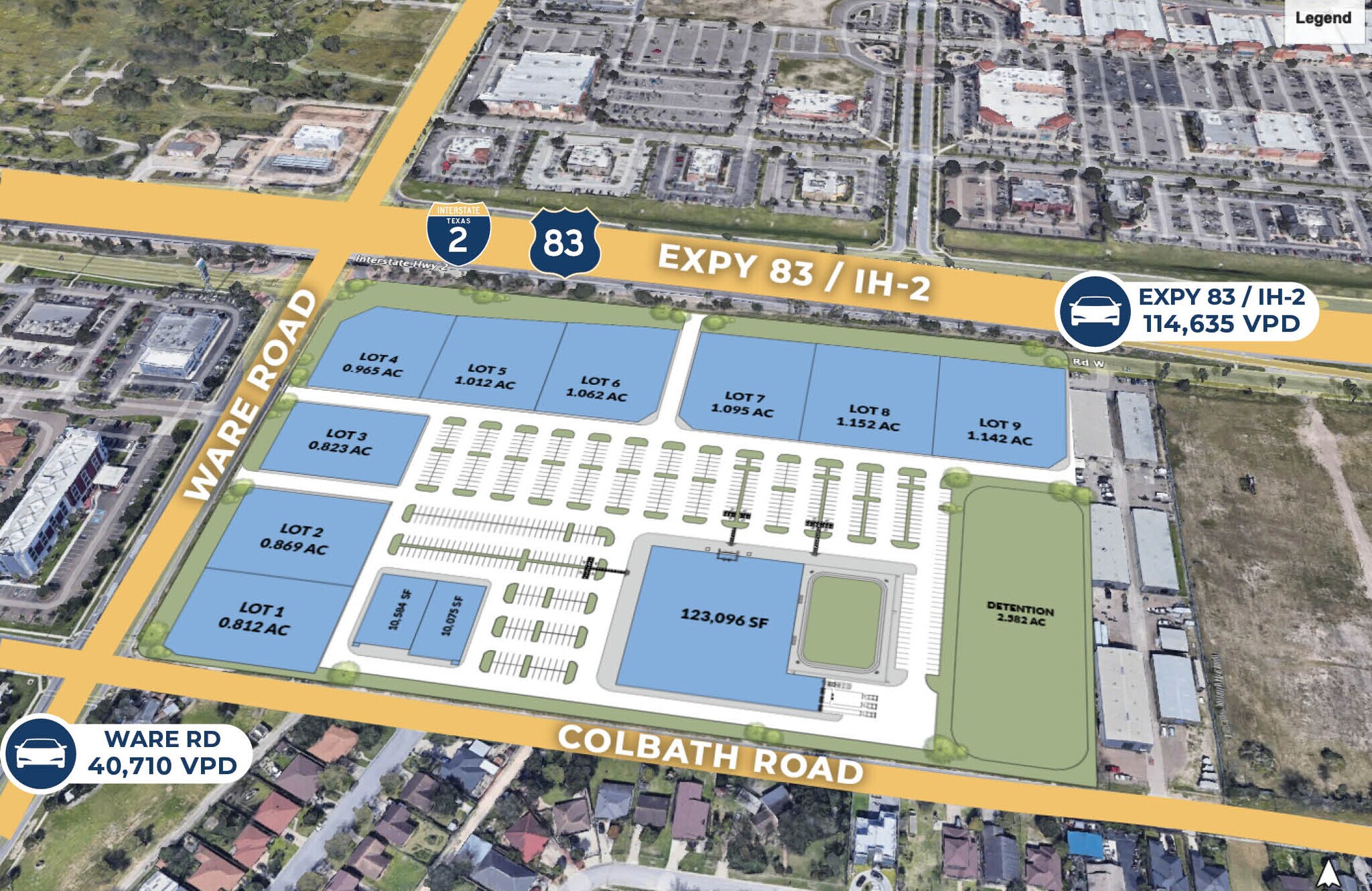 US Highway 83 And Interstate Highway 2, McAllen, TX for lease Aerial- Image 1 of 4