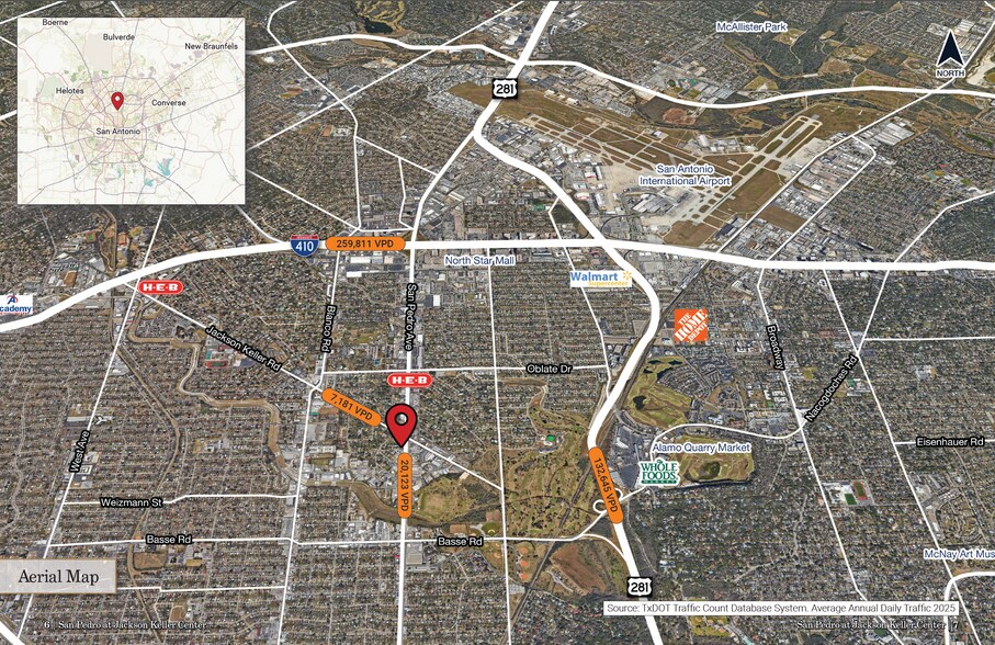 6431-6435 San Pedro Ave, San Antonio, TX à louer - Aérien - Image 2 de 2