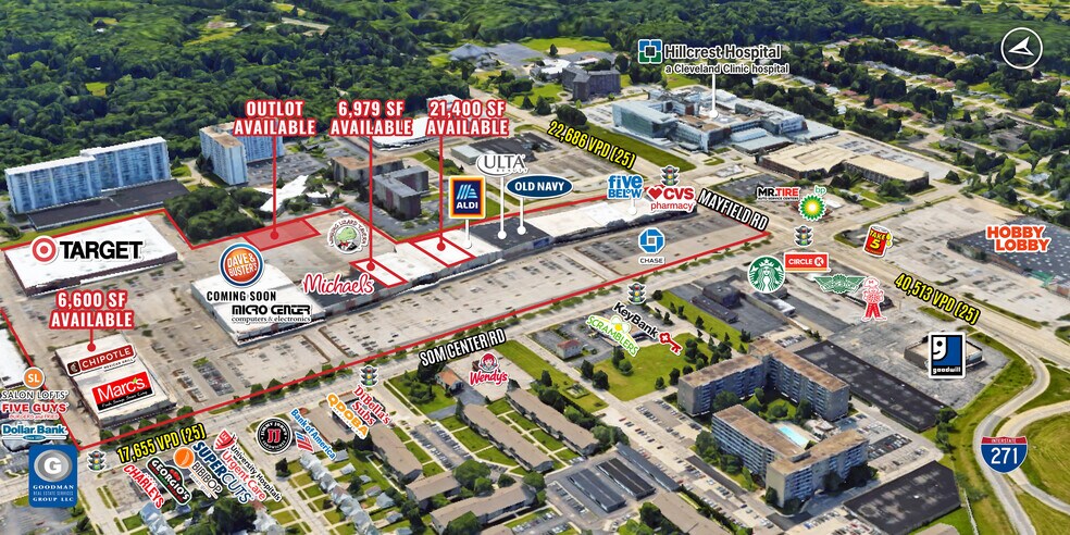 1421 Som Center Rd, Mayfield Heights, OH for lease - Aerial - Image 2 of 15
