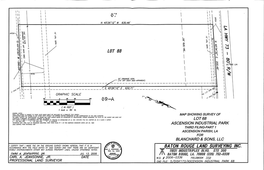 6150 Highway 73, Geismar, LA à vendre - Plan de site - Image 2 de 2