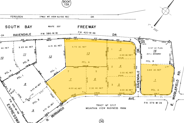 375-385 Ravendale Dr, Mountain View, CA for lease - Plat Map - Image 2 of 5