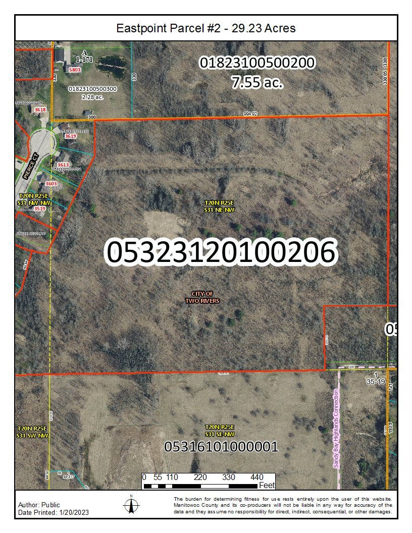 Sandy Bay Road Rd, Two Rivers, WI à vendre Aérien- Image 1 de 9