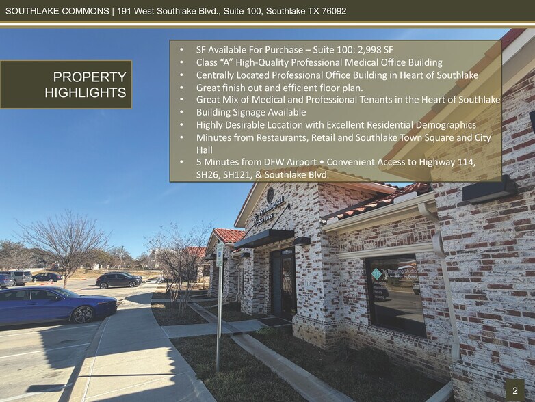 191 W Southlake Blvd, Southlake, TX à vendre - Photo du bâtiment - Image 2 de 9