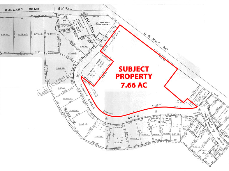 13260 US Highway 80, Jeffersonville, GA à vendre - Plan cadastral - Image 1 de 2