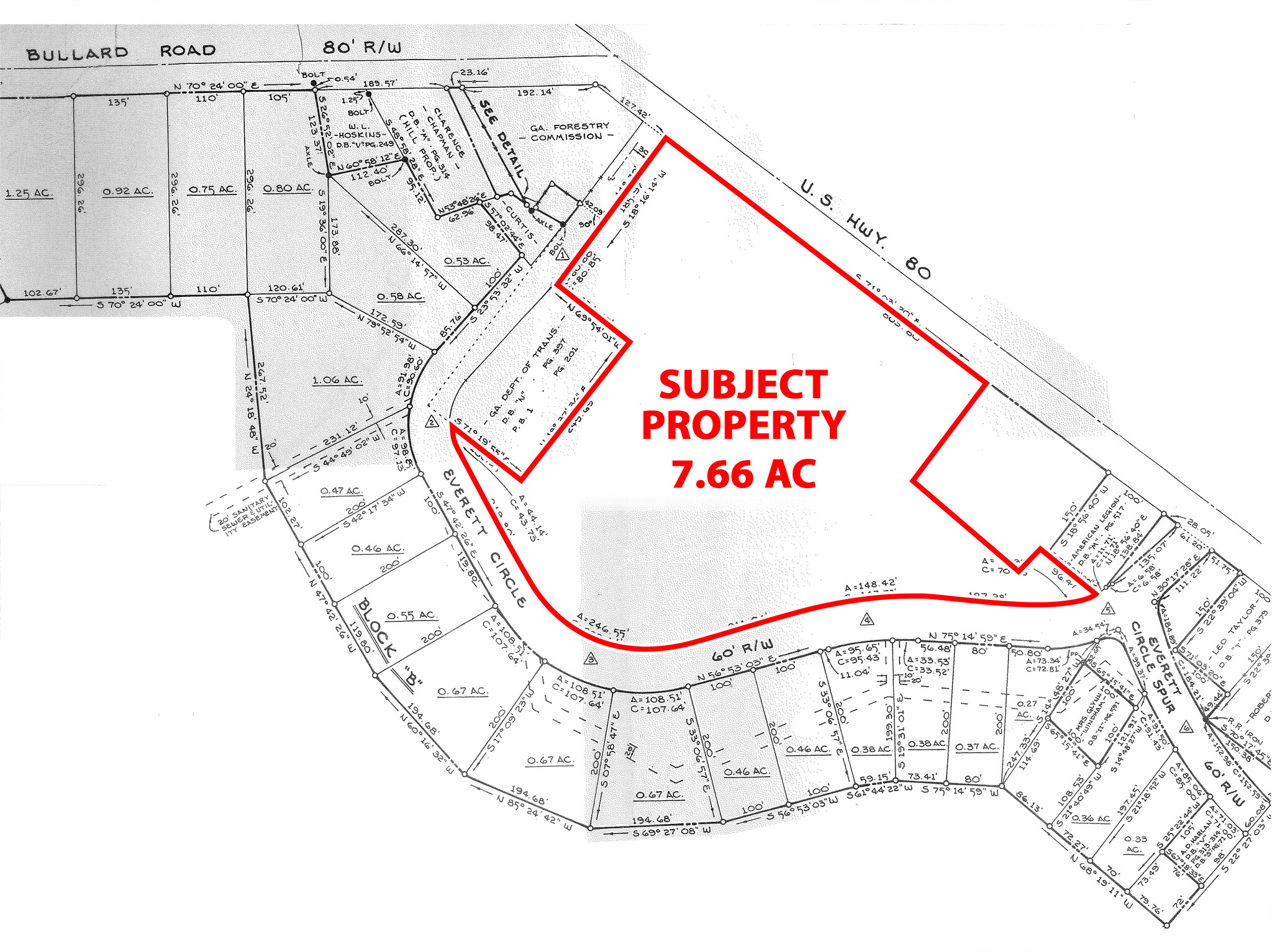 13260 US Highway 80, Jeffersonville, GA for sale Plat Map- Image 1 of 3