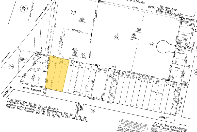 401-433 W Ramona St, Ventura, CA for sale - Plat Map - Image 2 of 3