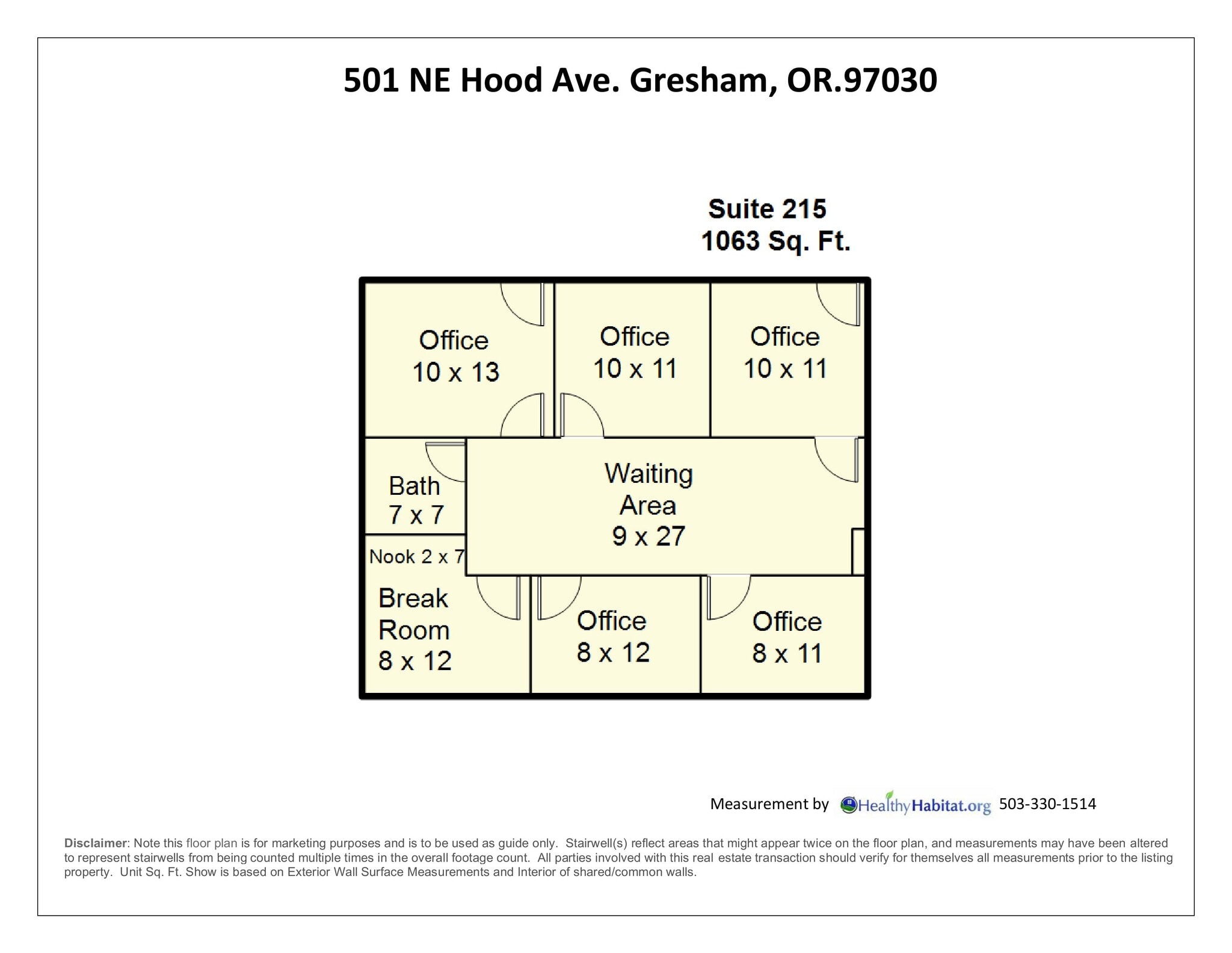 501 NE Hood Ave, Gresham, OR for lease Typical Floor Plan- Image 1 of 1