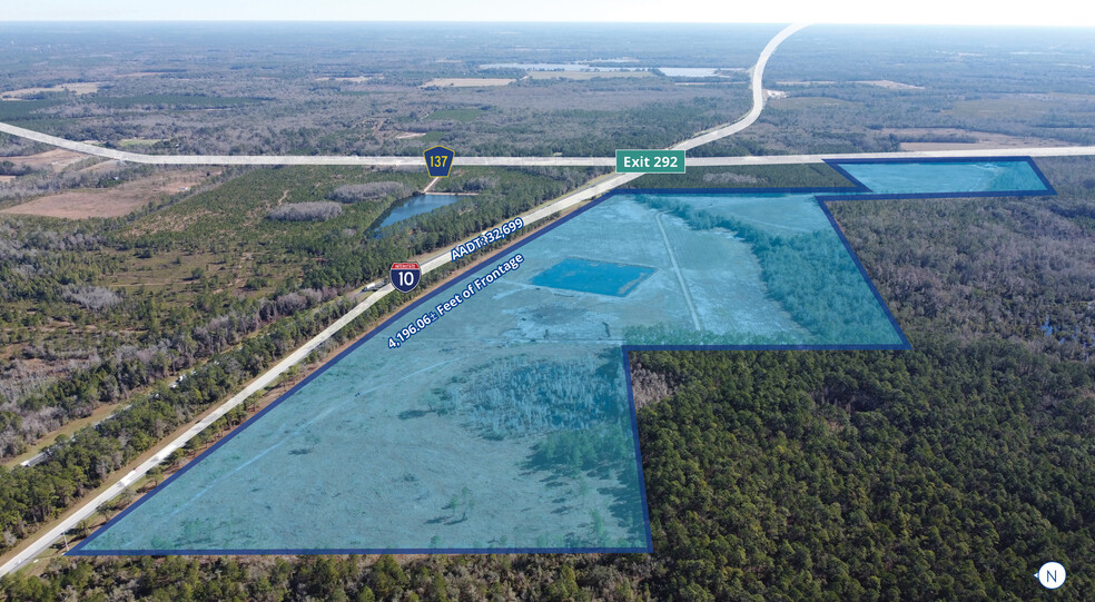 I-10 & CR 137 Interchange - 202 Acres, Wellborn, FL for sale - Aerial - Image 1 of 3