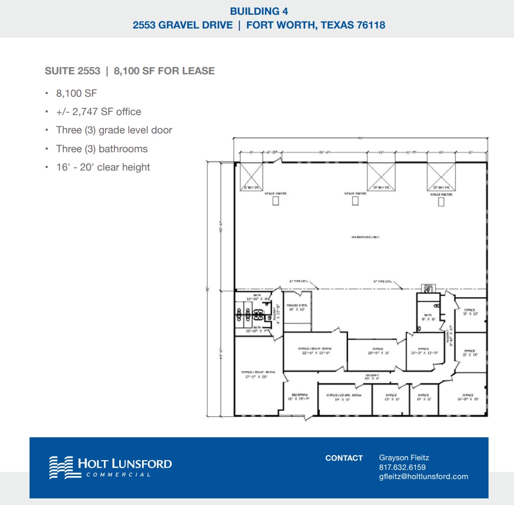 2501-2519 Gravel Dr, Fort Worth, TX à louer Plan d’étage- Image 1 de 1