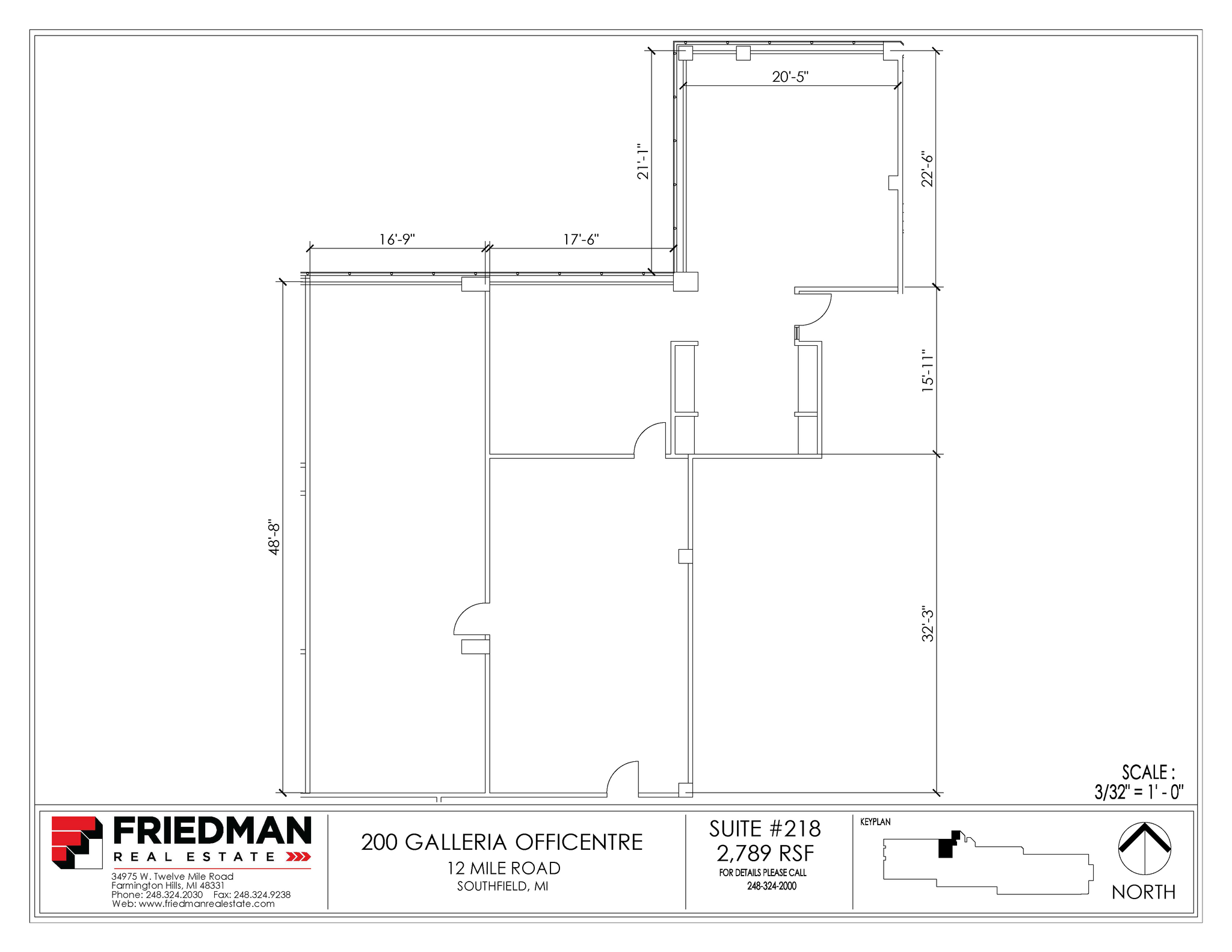 300 Galleria Officentre, Southfield, MI for lease Floor Plan- Image 1 of 2