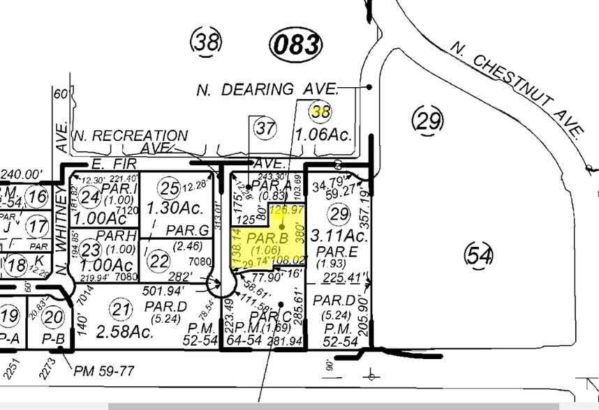 7060 N Recreation Ave, Fresno, CA for lease - Plat Map - Image 2 of 4