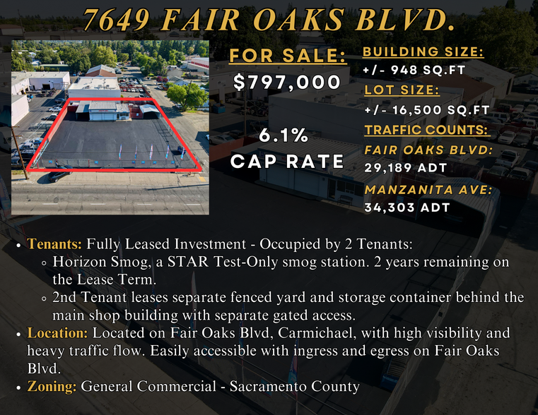 7649 Fair Oaks Blvd, Carmichael, CA for sale - Building Photo - Image 2 of 7