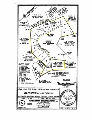 Plus de détails pour 2189 Cedar Grove Rd, Winchester, VA - Terrain à vendre