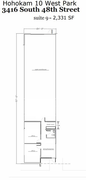 3416 S 48th St, Phoenix, AZ for lease - Floor Plan - Image 2 of 3