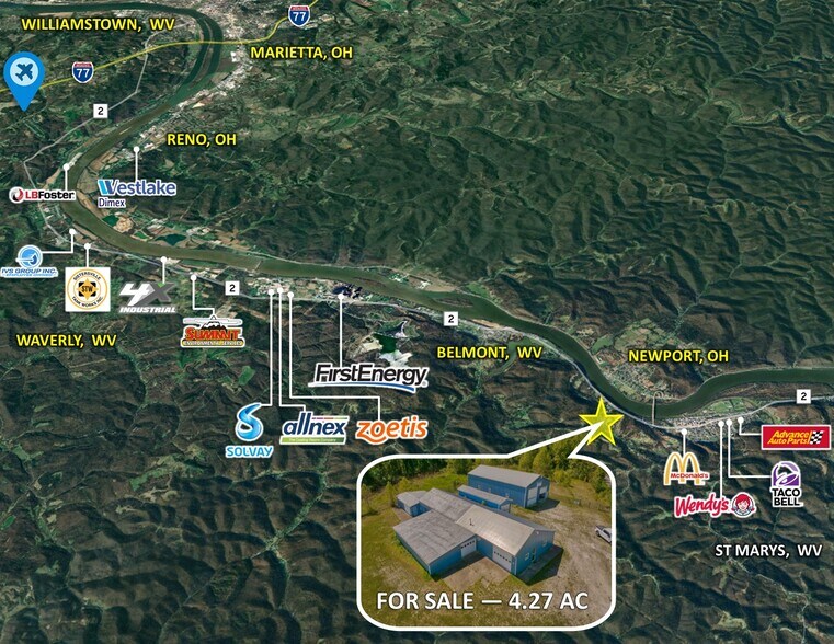 1689 S Pleasants Hwy, Saint Marys, WV à vendre - Aérien - Image 2 de 14