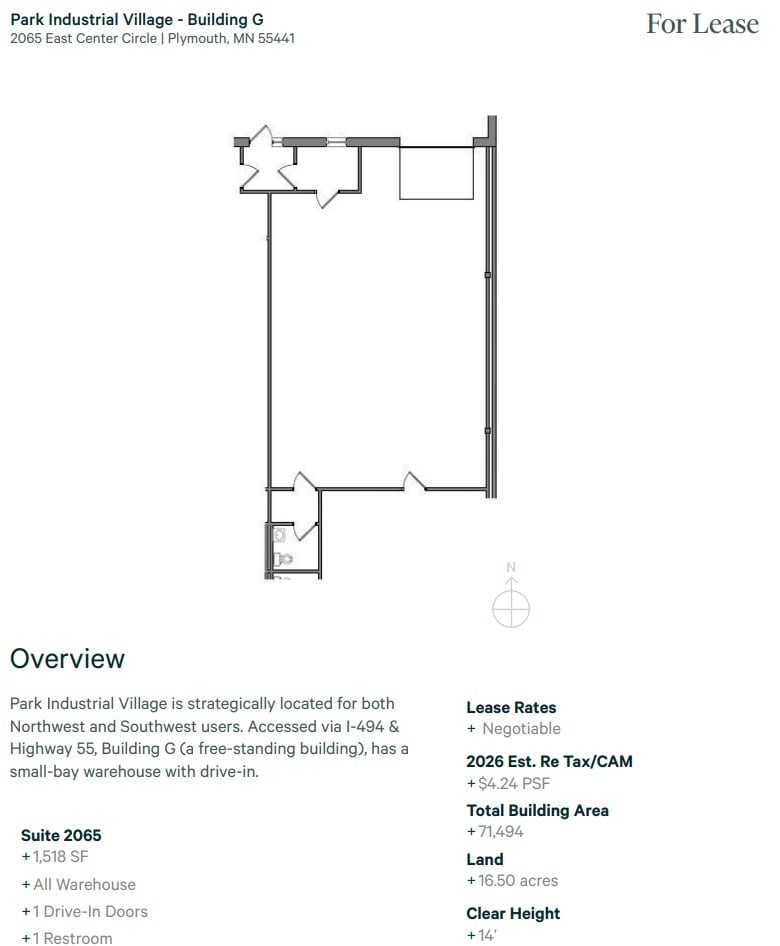 2060-2095 E Center Cir, Plymouth, MN à louer Plan d’étage- Image 1 de 1