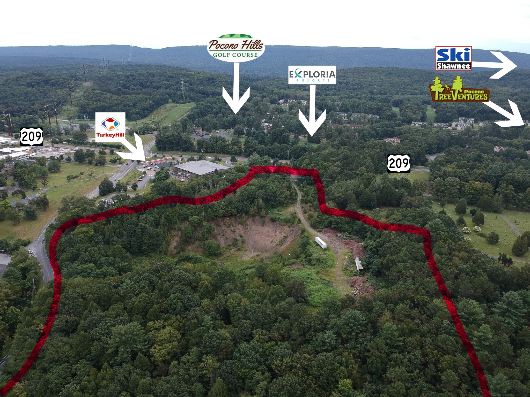 Winona Falls Rd, East Stroudsburg, PA for sale Aerial- Image 1 of 1