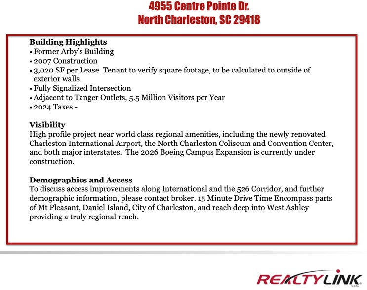 4955 Centre Point Dr, Charleston, SC à louer - Photo du bâtiment - Image 3 de 7