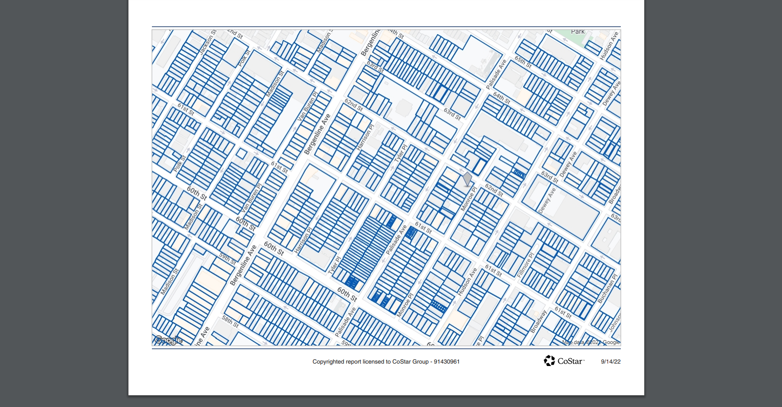 62nd Street, West New York, NJ for sale Plat Map- Image 1 of 1