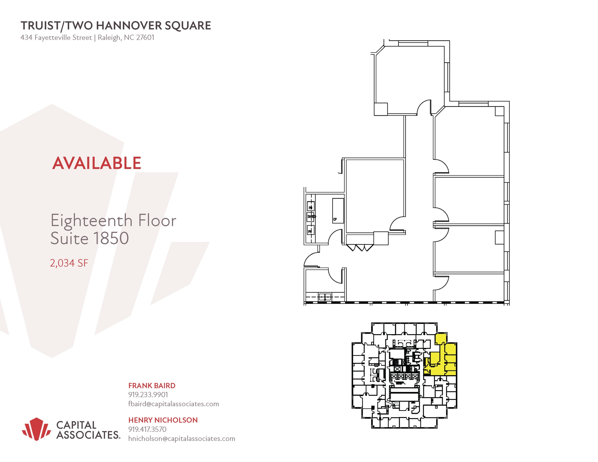 434 Fayetteville St, Raleigh, NC à louer Plan d’étage- Image 1 de 1