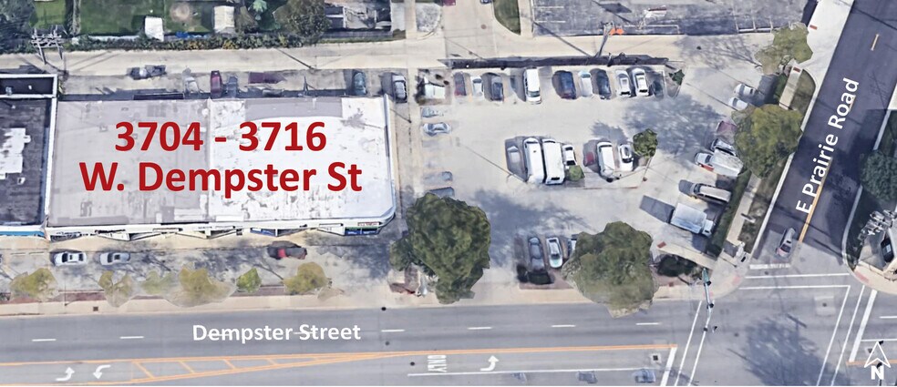 3704-3716 W Dempster St, Skokie, IL for lease - Aerial - Image 2 of 3