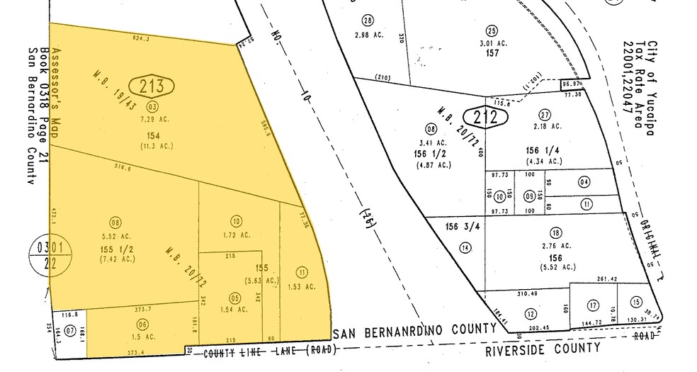 33800 County Line Ln, Yucaipa, CA for lease - Plat Map - Image 3 of 4