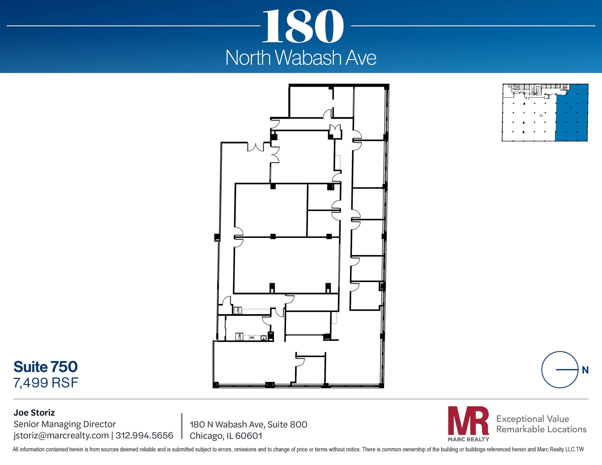 180 N Wabash Ave, Chicago, IL à louer Plan d’étage- Image 1 de 10