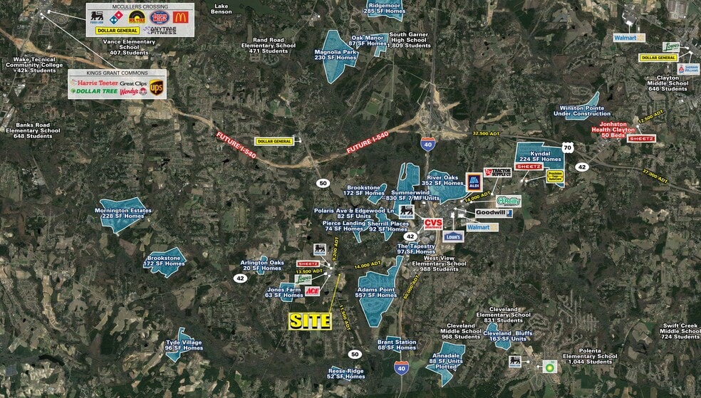 NC-42, Garner, NC for lease - Aerial - Image 2 of 3