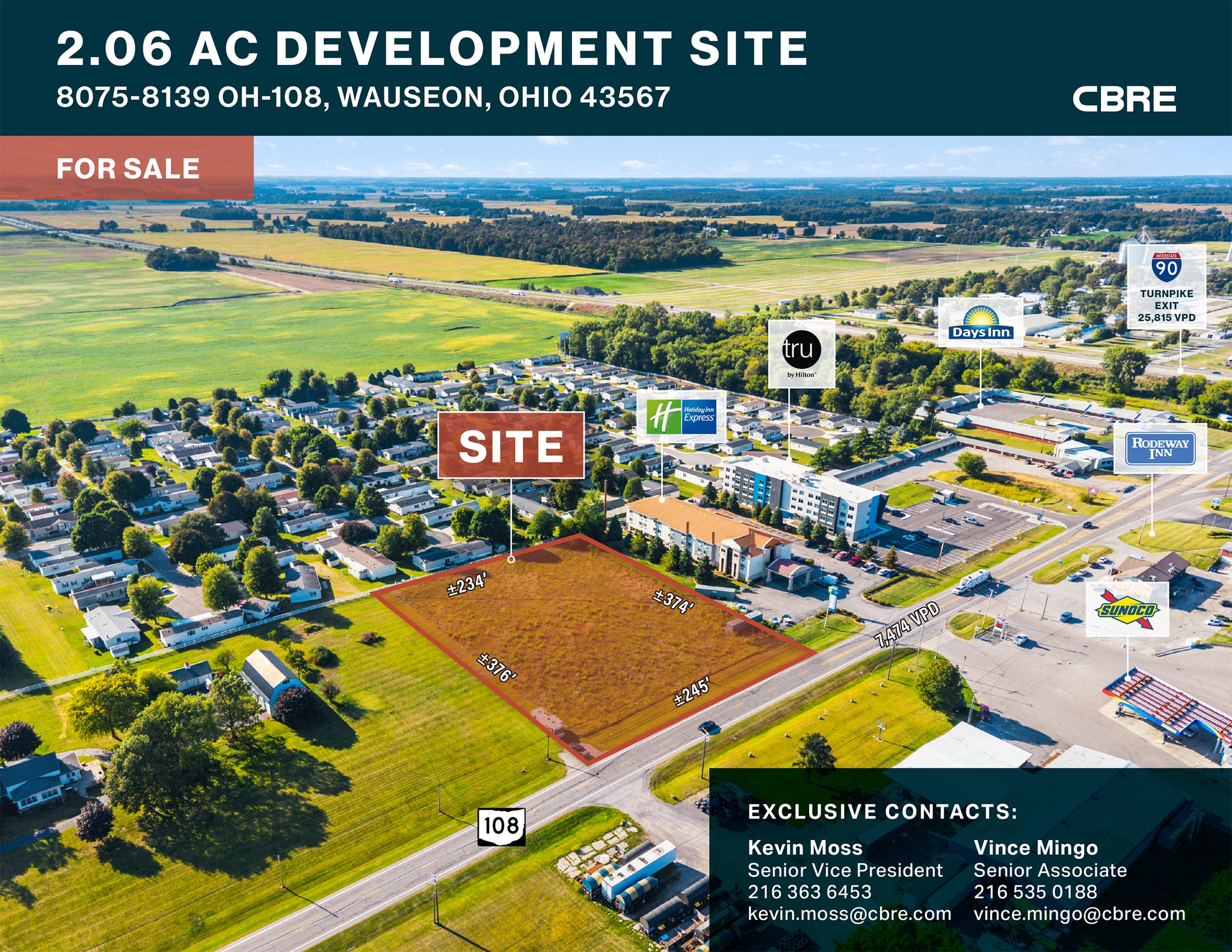 8075-8139 OH-108, Wauseon, OH for sale Aerial- Image 1 of 4