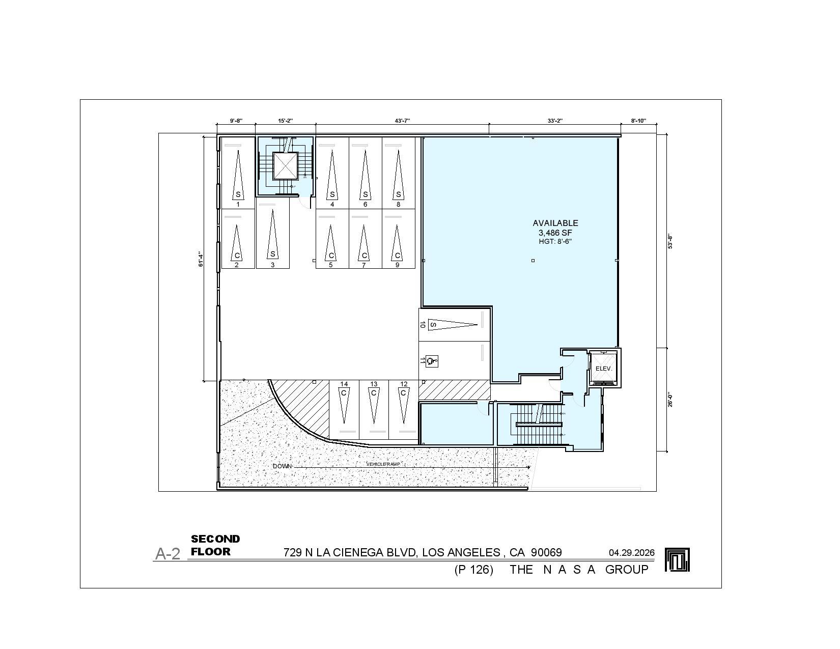729-731 N La Cienega Blvd, Los Angeles, CA à louer Plan d’étage- Image 1 de 1